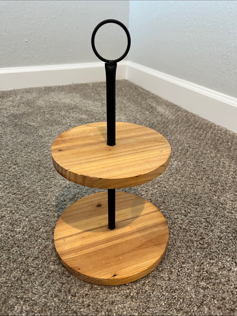 Target Two-Tier Wood and Black Serving Stand